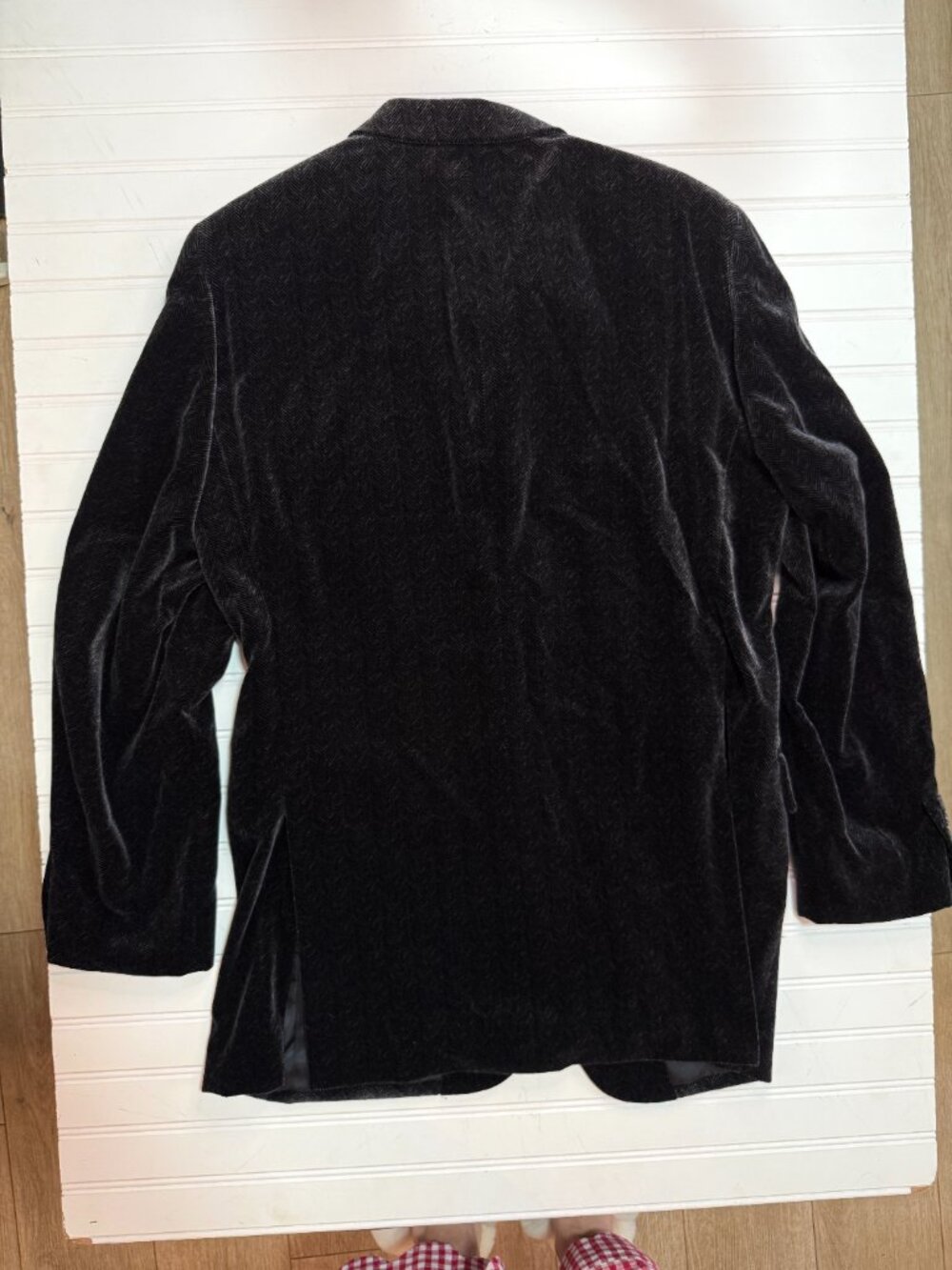 John W. Nordstrom Black Velvet Herringbone Sport Coat Blazer 40L - Picture 9 of 12